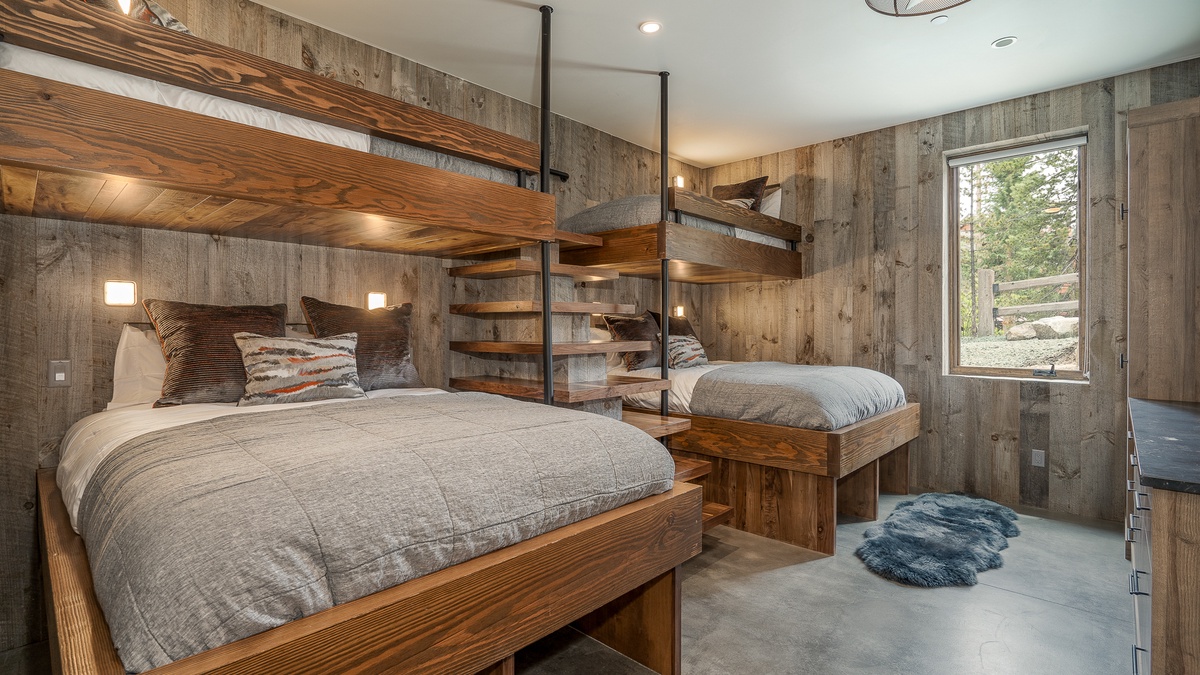 Bedroom 7, Lower Level - Bunk room 1 on lower level with two sets of twin over queen bunks, ensuite bath