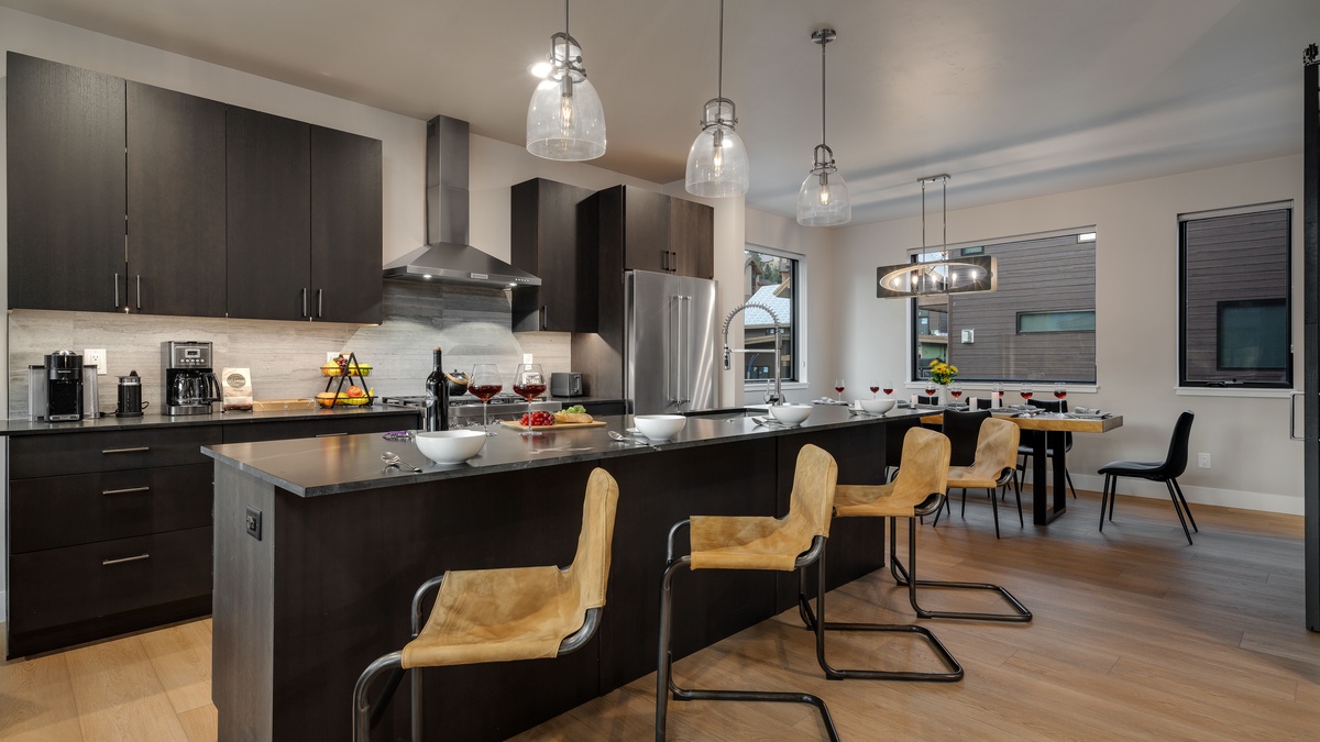 Kitchen, Main Level, Borough House - With breakfast bar seating