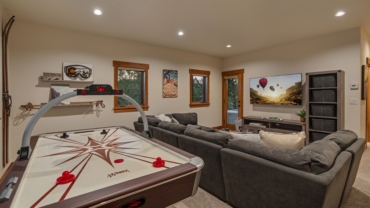 Family Room, Lower Level - Family room with air hockey table
