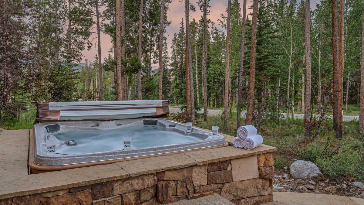 Private hot tub on lower level patio