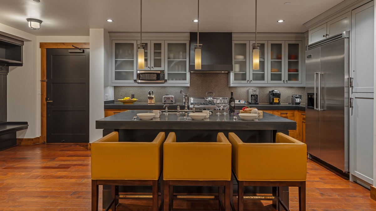 Kitchen, Main Level - Island with bar seating