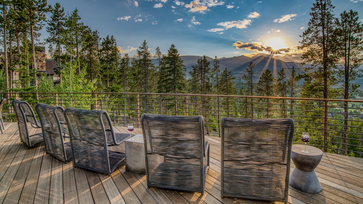 Deck, Main Level - Outdoor seating with mountain views