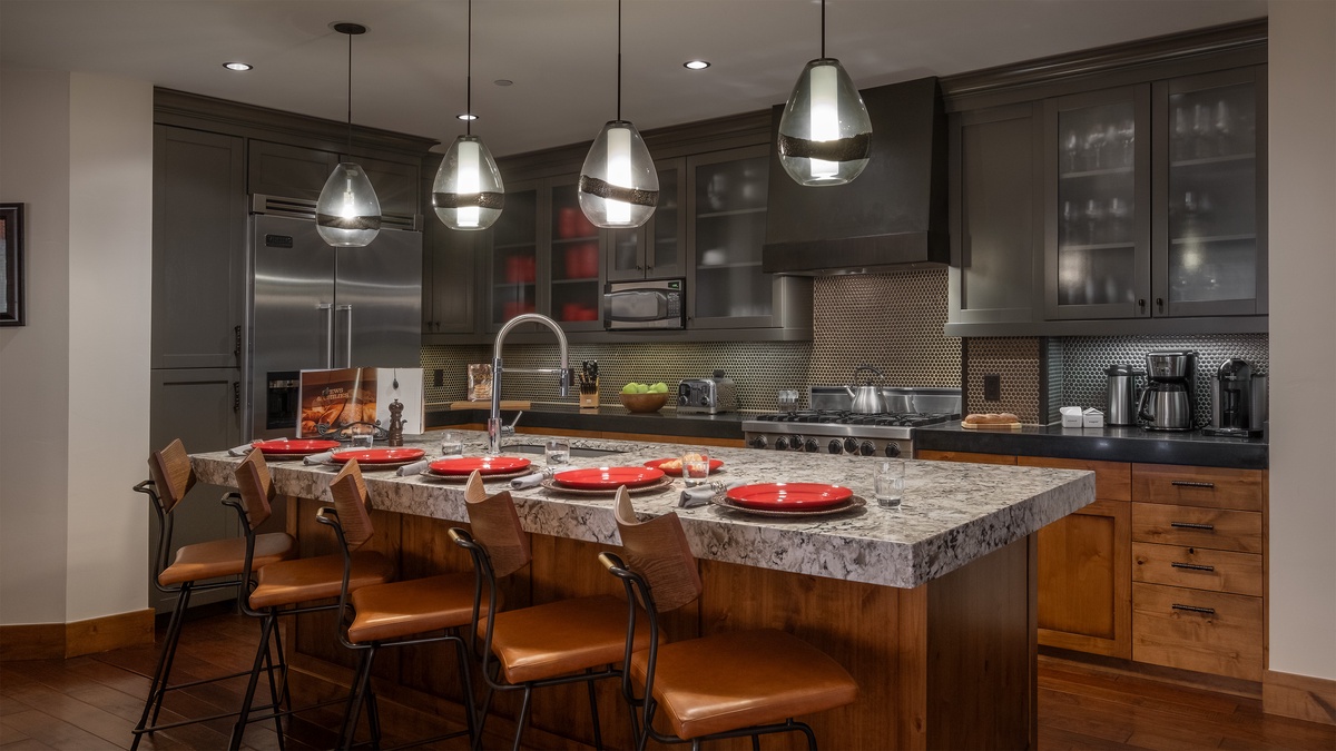 Kitchen, Main Level - Granite island with bar seating