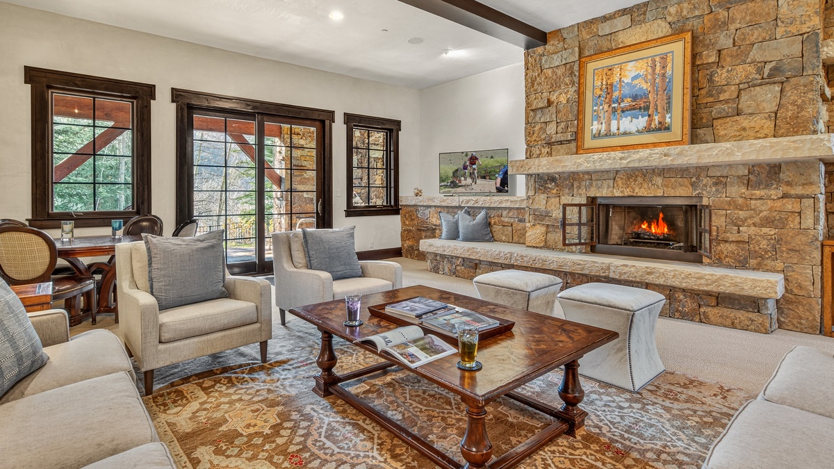 Family Room, Lower Level - With fireplace
