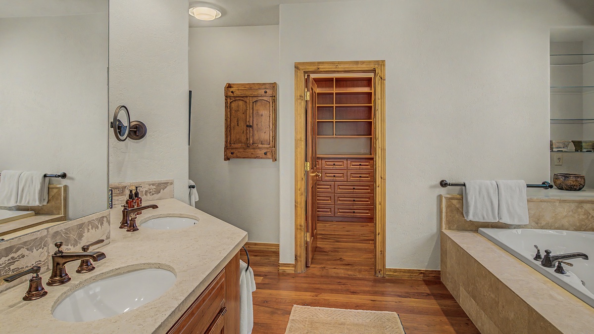 Bedroom 1, Main Level - Primary ensuite with double vanity