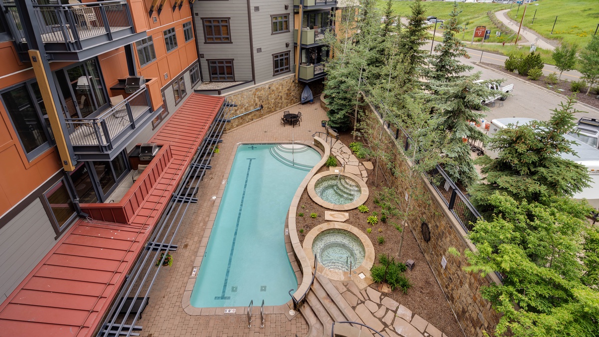 Deck, Main Level - With pool views