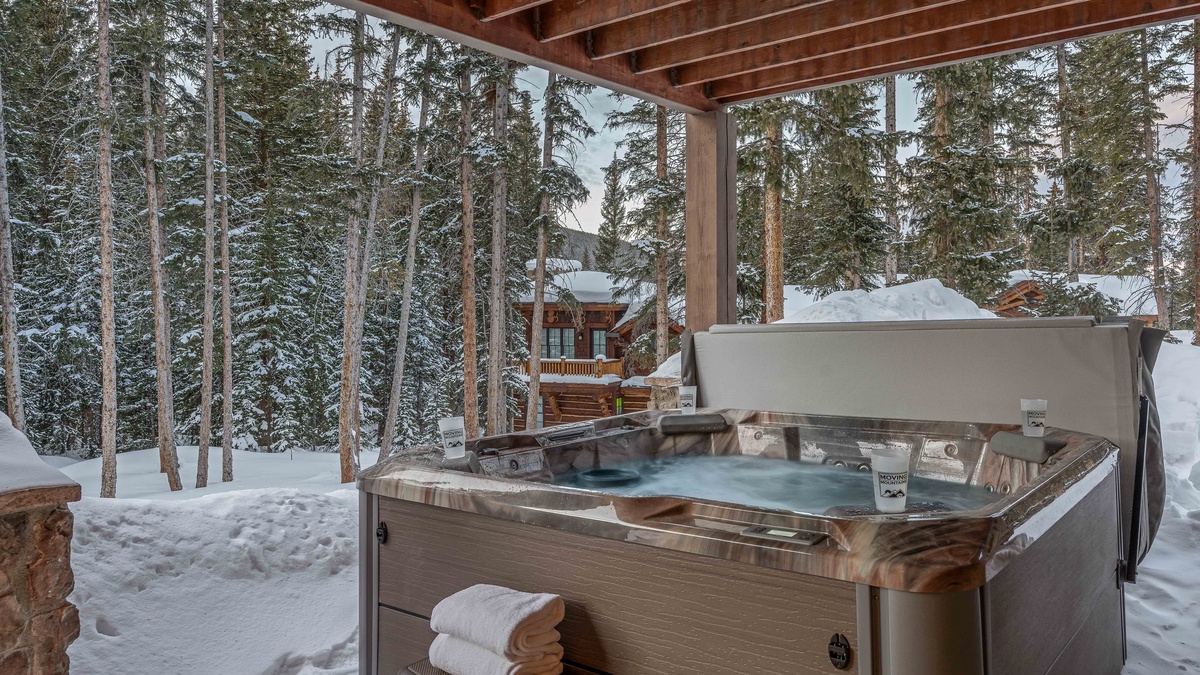 Private hot tub in the pines