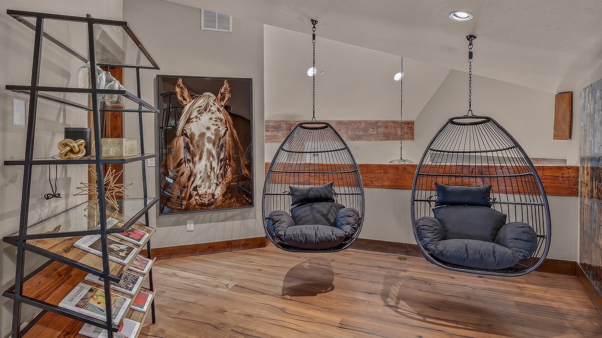 Sitting Area, Upper Level - Hanging chairs