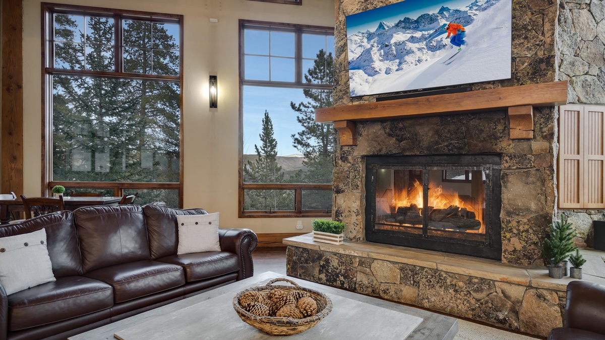 Great room with fireplace