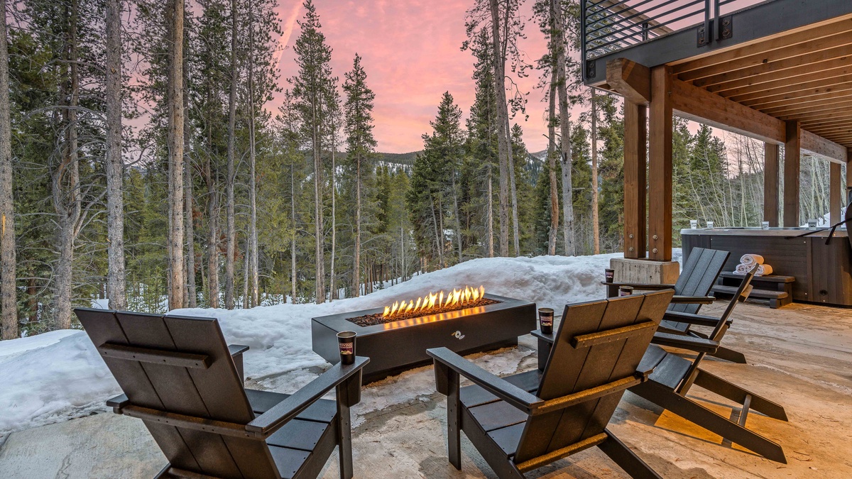 Relax with friends and family by the gas fire pit