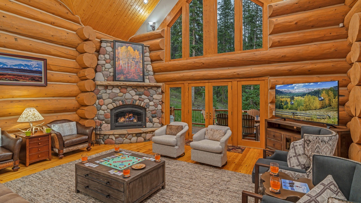 Get cozy around the fireplace