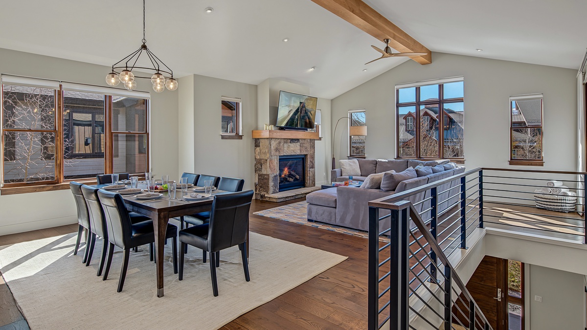 Dining Area, Main Level - Open dining area beside great room with fireplace