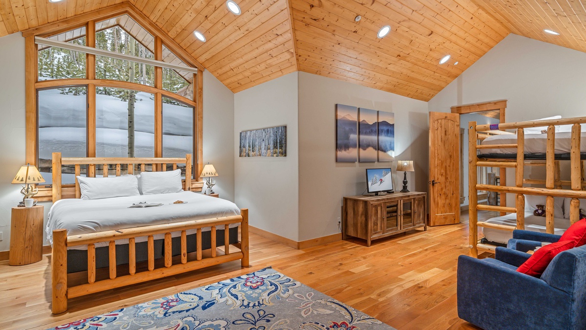 Bedroom 2, Upper Level Over Garage - Family suite on upper level with king bed and full over full bunk