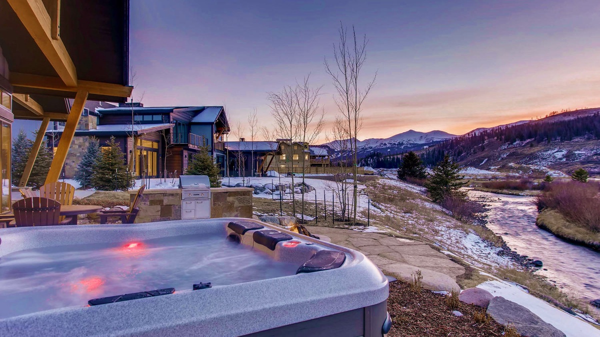 Hot Tub, Main Level - With mountain views