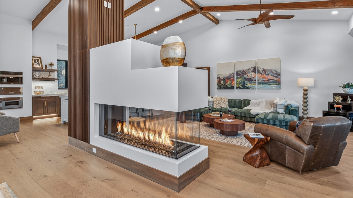 Great Room, Upper Level - With fireplace