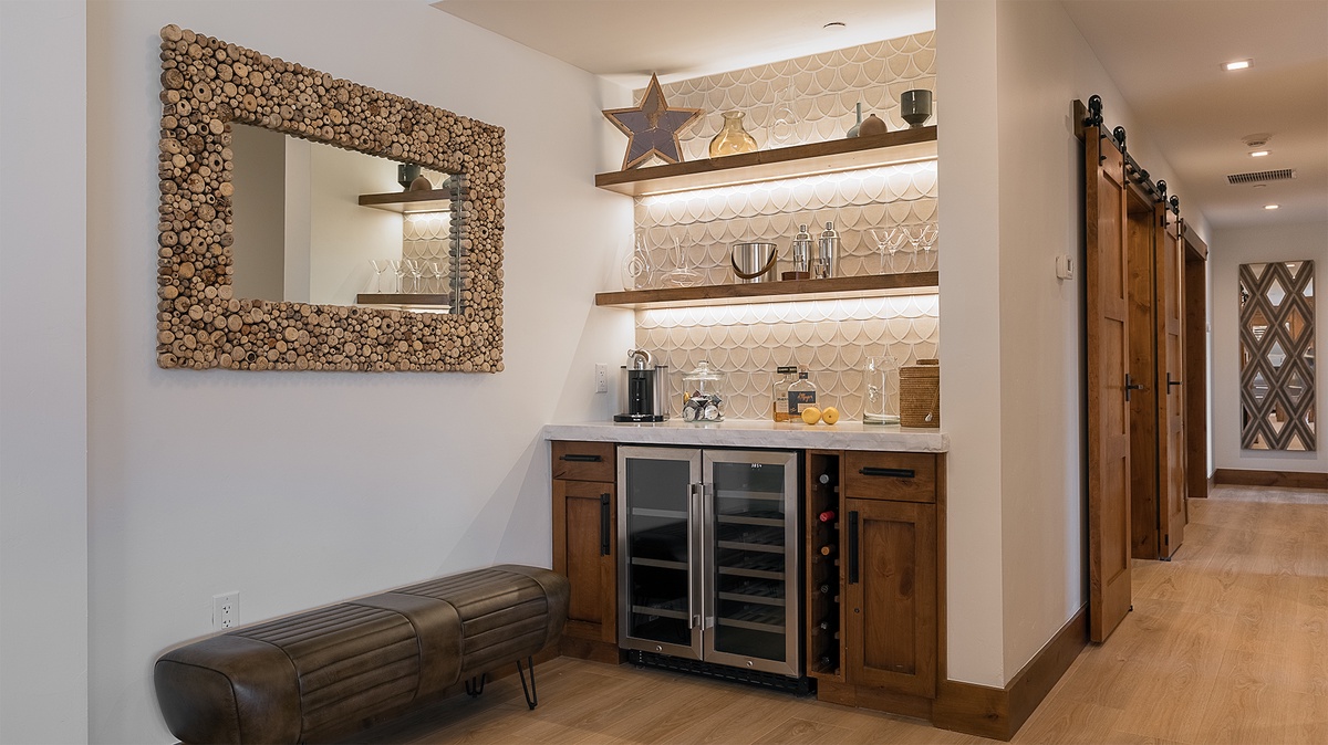 Wet Bar, Main Level - Beverage station with wine refrigerators