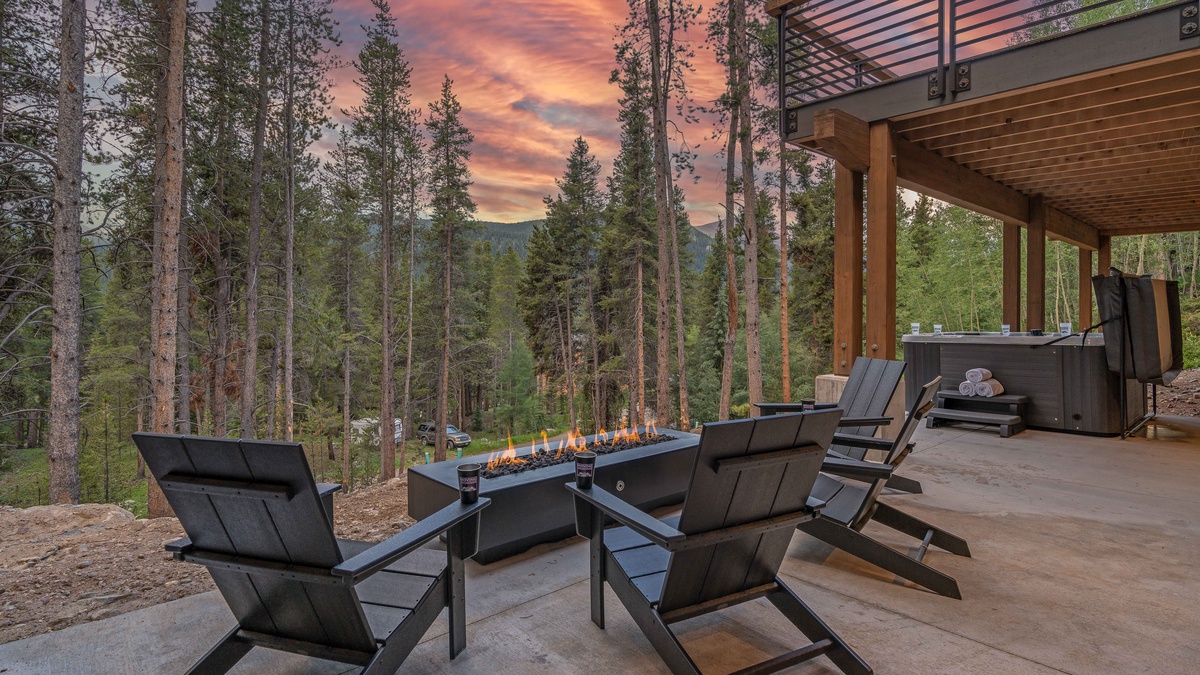 Relax with friends and family by the gas fire pit