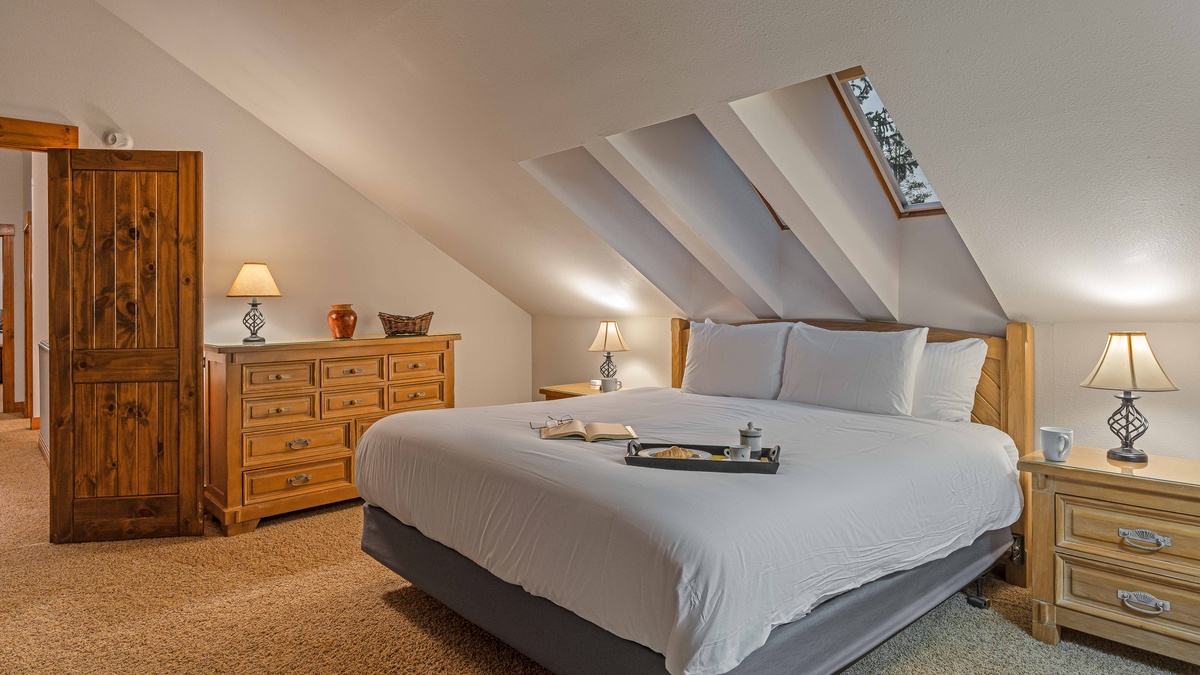 Bedroom 1, Upper Level- Primary king suite on upper level