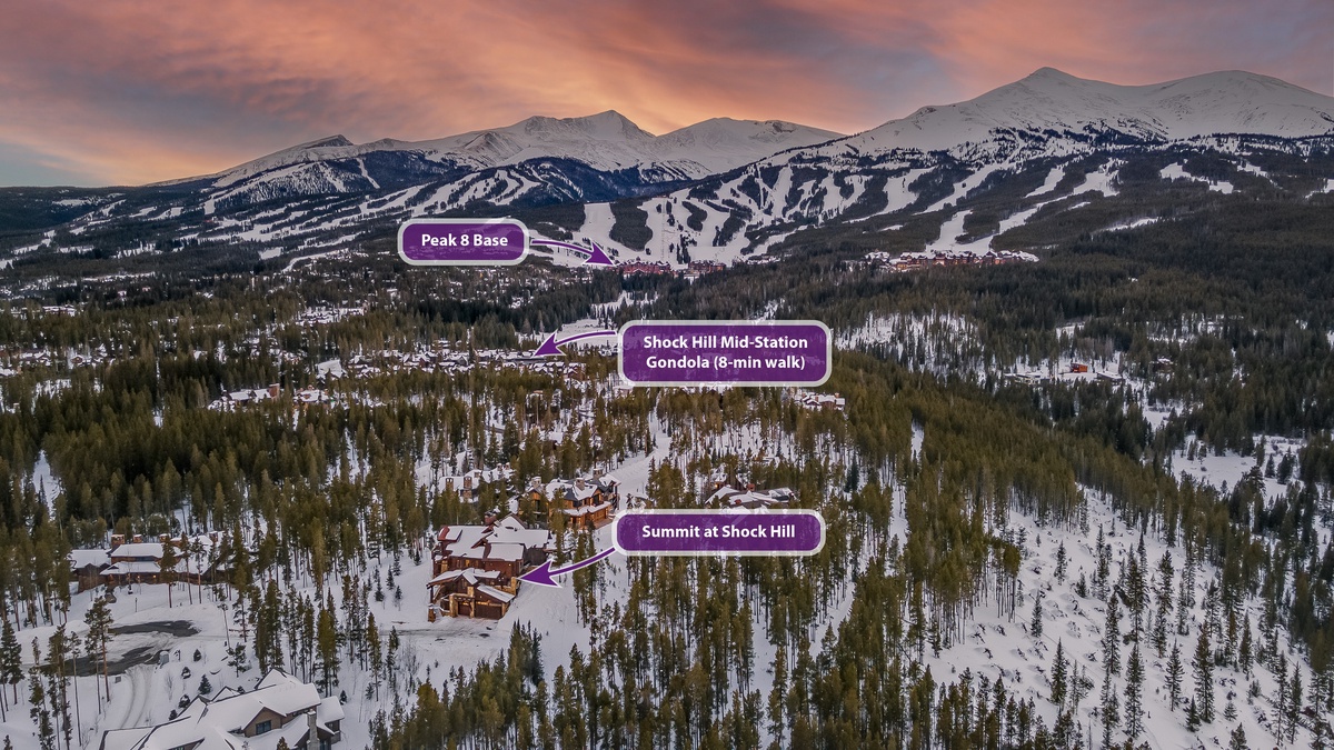 Ski access aerial for Summit at Shock Hill