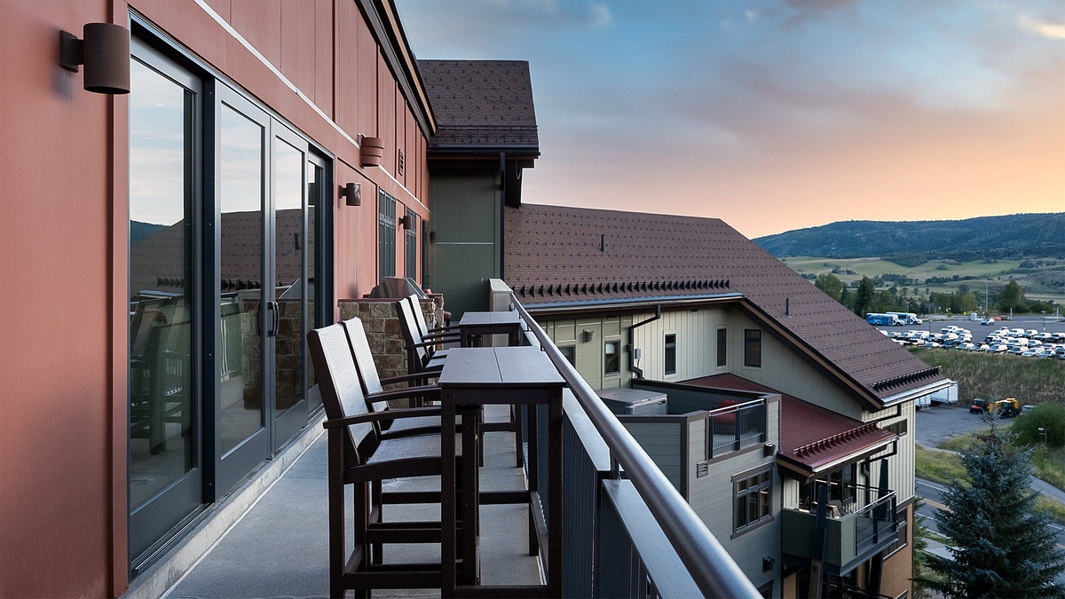 Deck, Main Level - Outdoor seating with mountain views