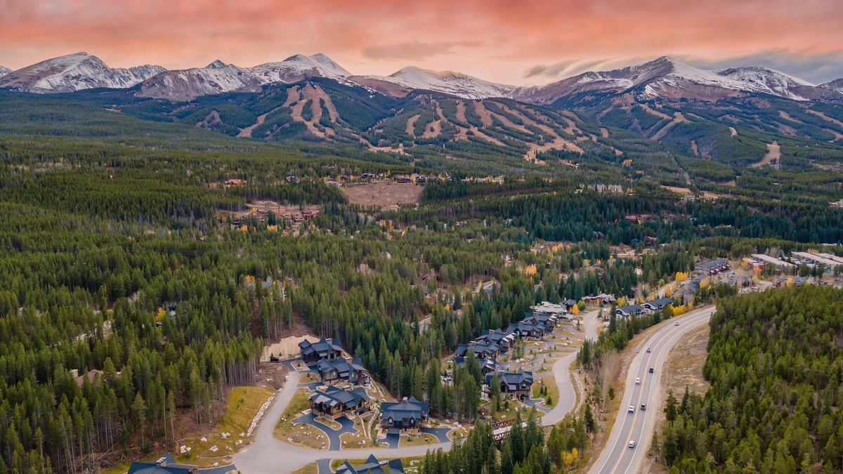 Aerial view of River Haus