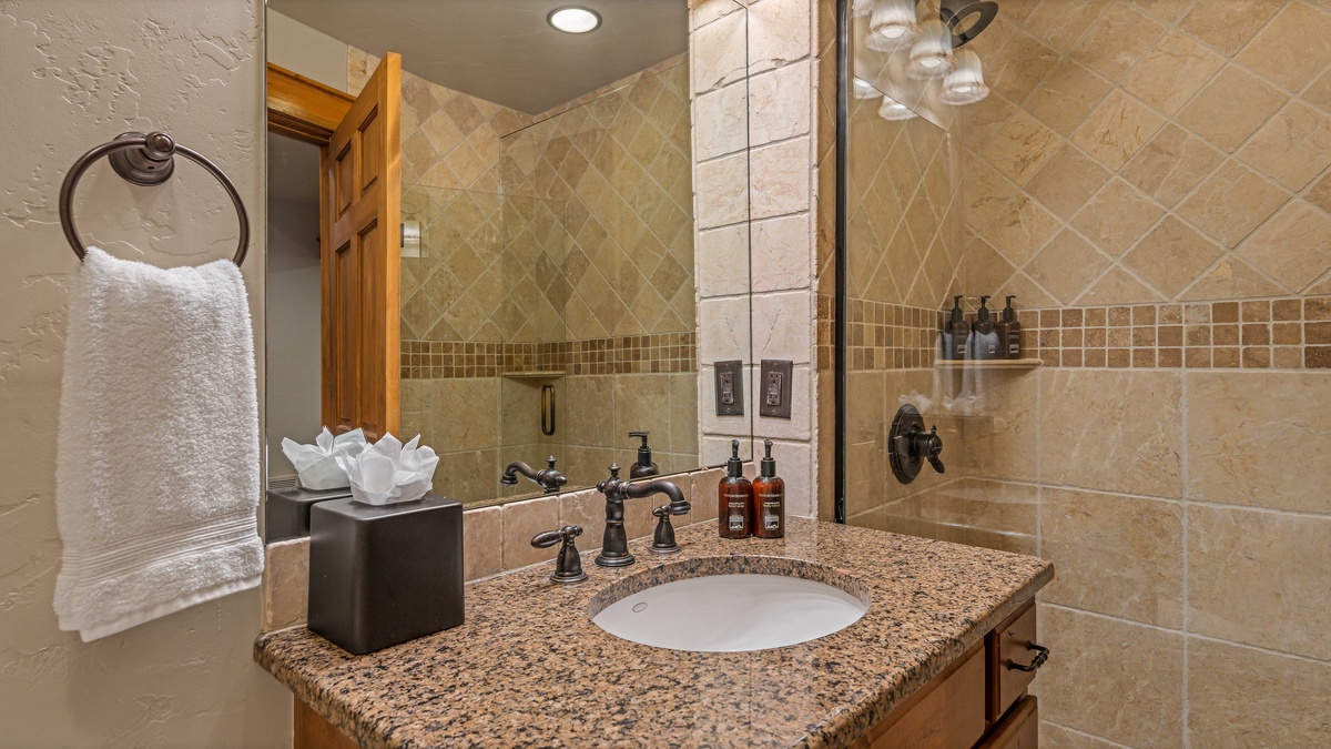 Shared hall bath on lower level