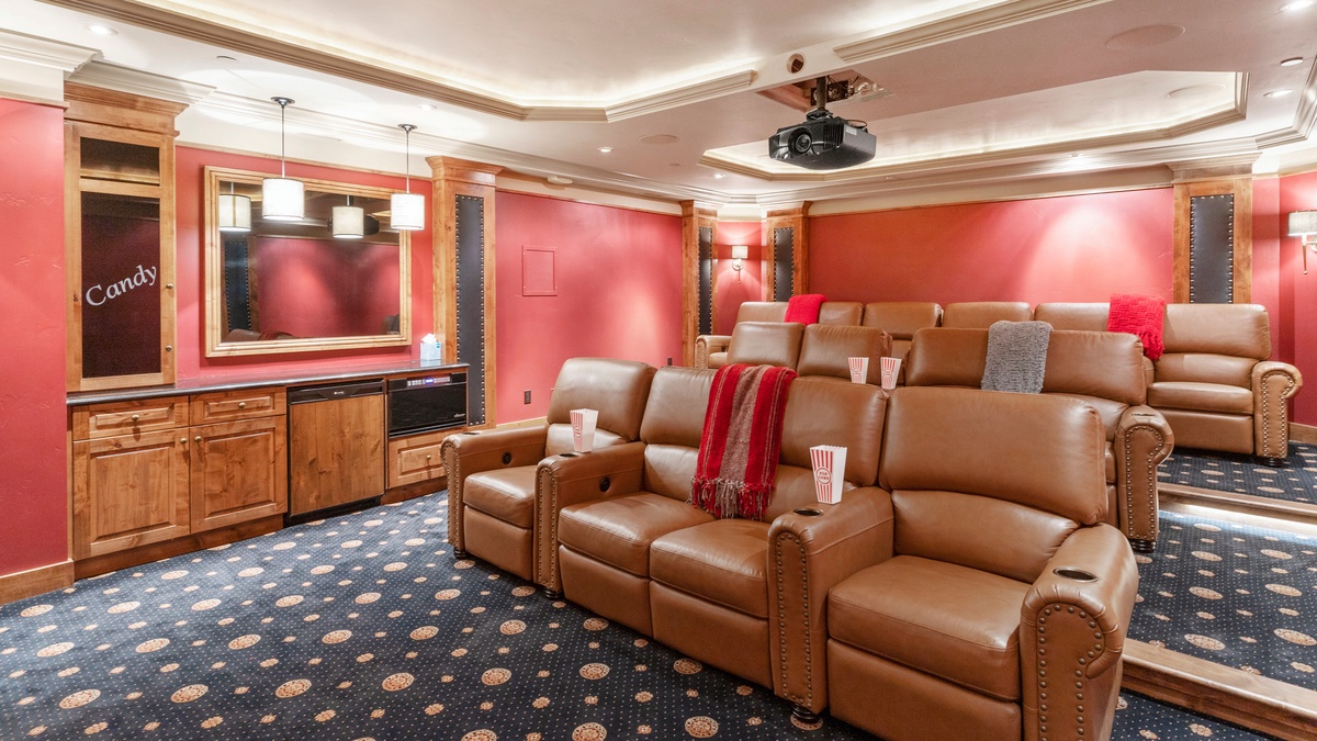 One of a kind theater room on lower level