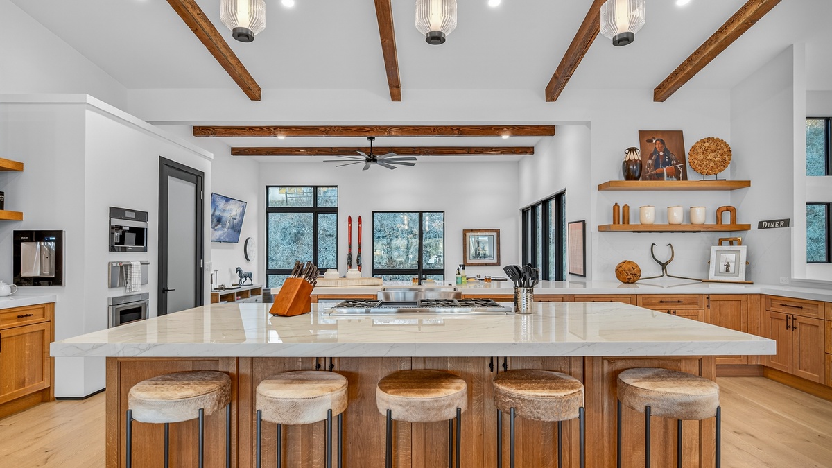 Kitchen, Upper Level - Spacious kitchen with large island seating
