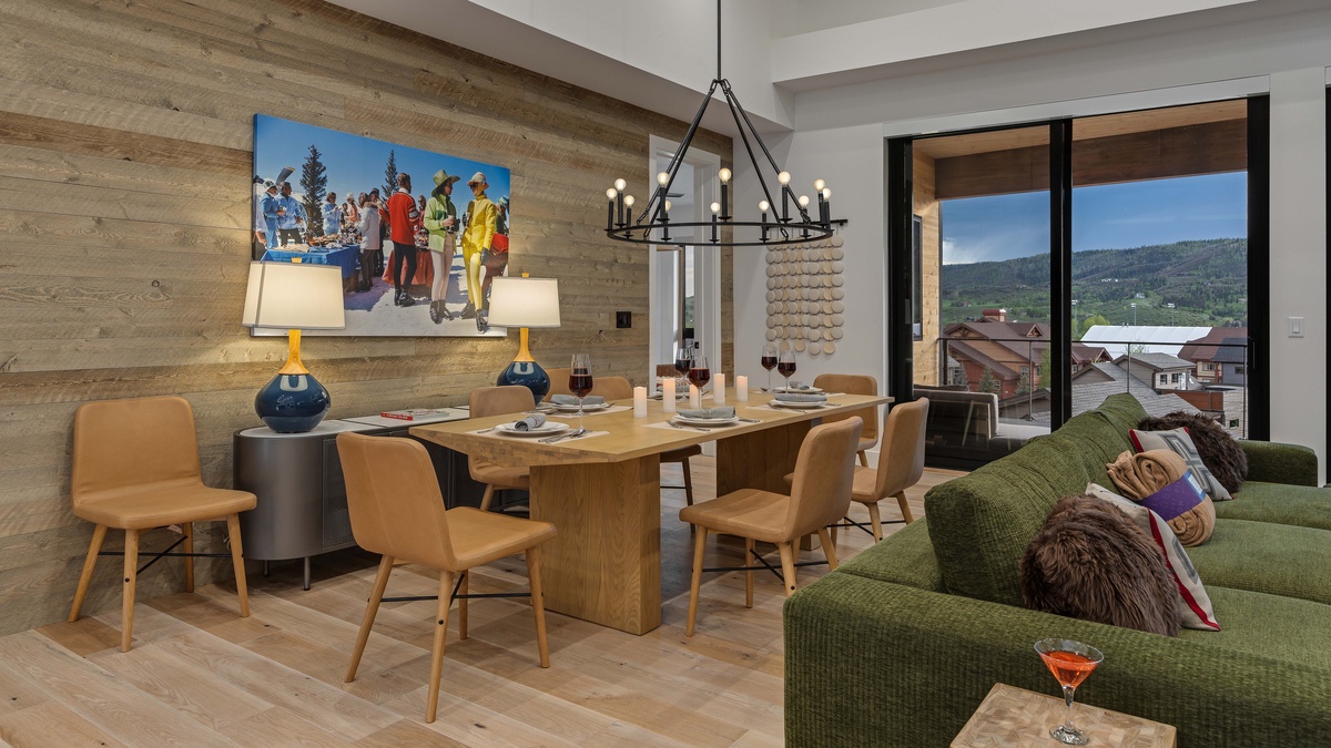 Dining area seats up to 8