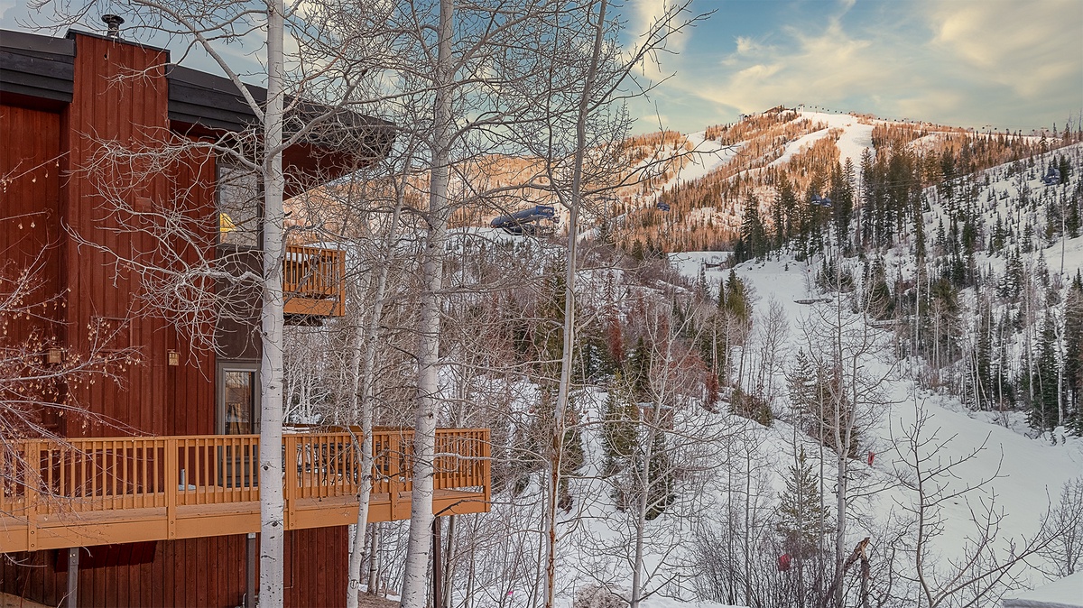 Deck, Main Level - View from deck overlooking ski slopes
