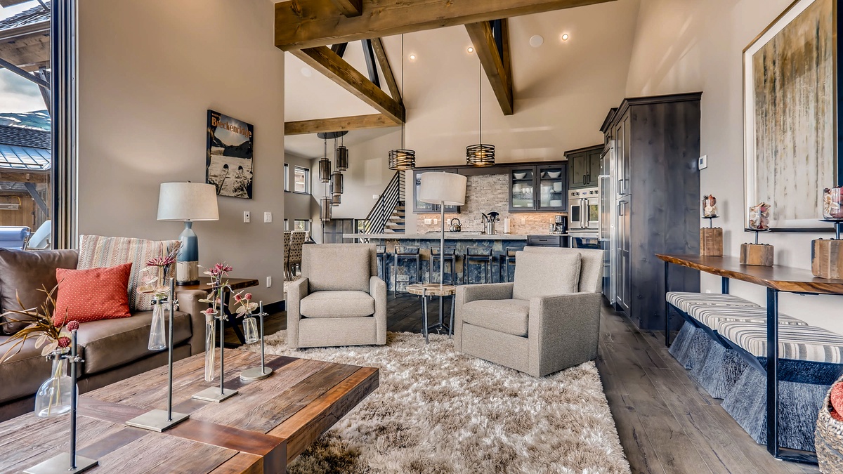 Great room opens to kitchen