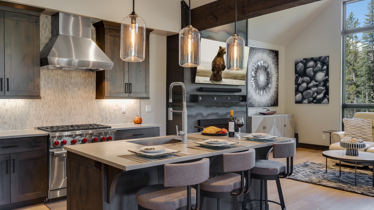 Professional-grade kitchen with island