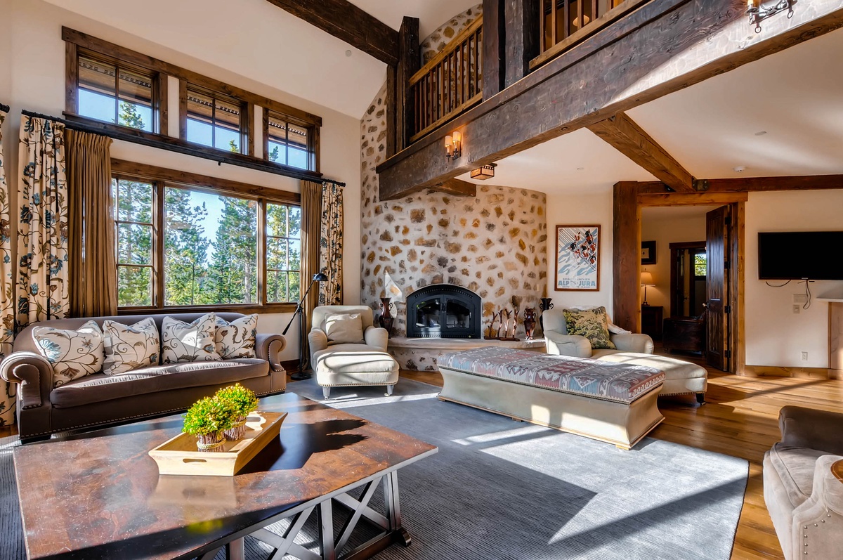 Great room with fireplace