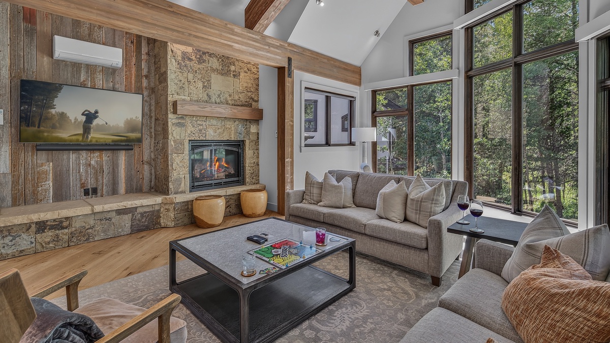 Great Room, Upper Level - Fireplace with seating area