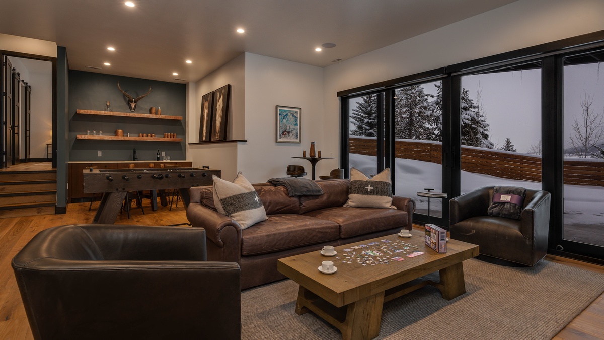Family Room, Lower Level - With cozy seating