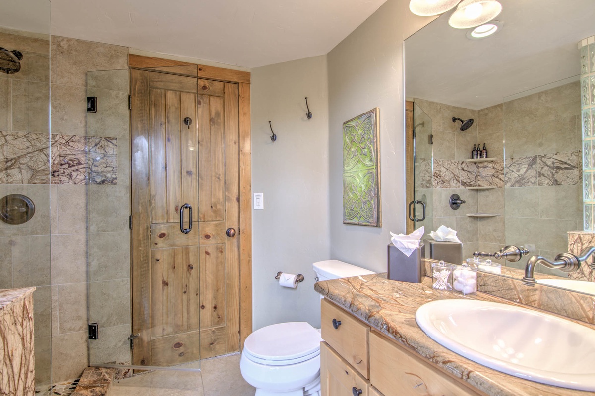 Bathroom leading to hot tub