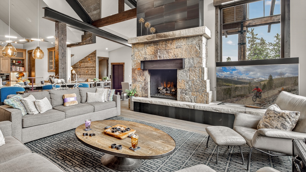 Great Room, Upper Level - Gather around the fireplace