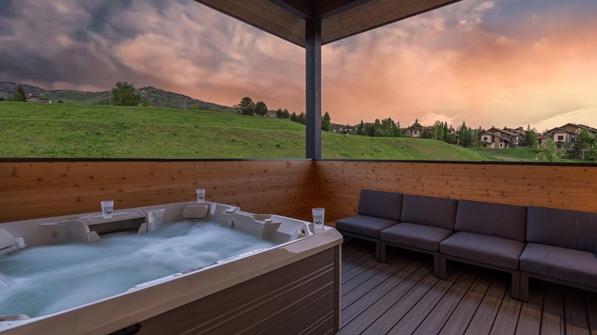 Soak away in the private hottub on the deck