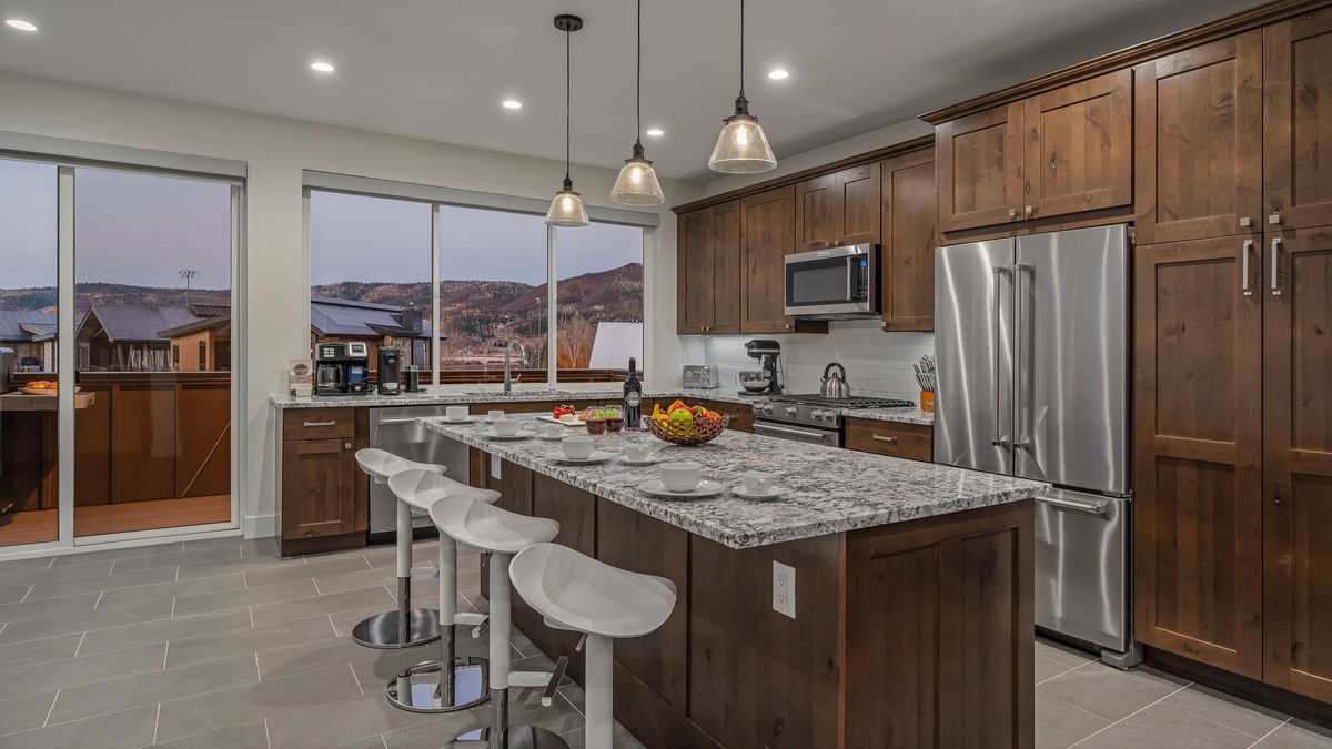 Kitchen with main level deck access