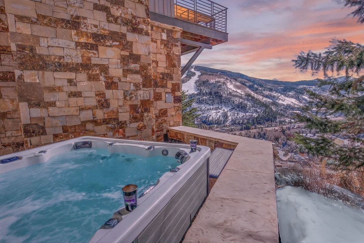 Hot Tub, Lower Level Patio - With mountain views