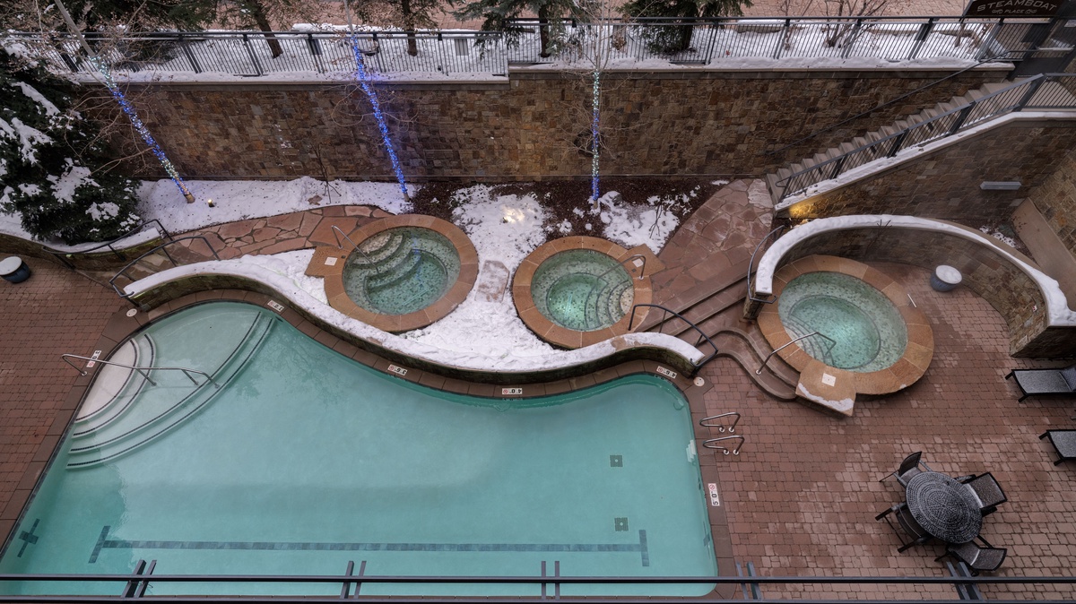 Deck, Main Level - With pool views