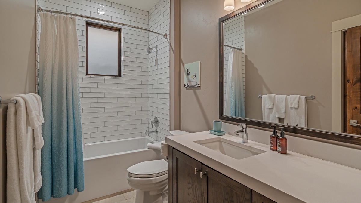 Shared bath on lower level