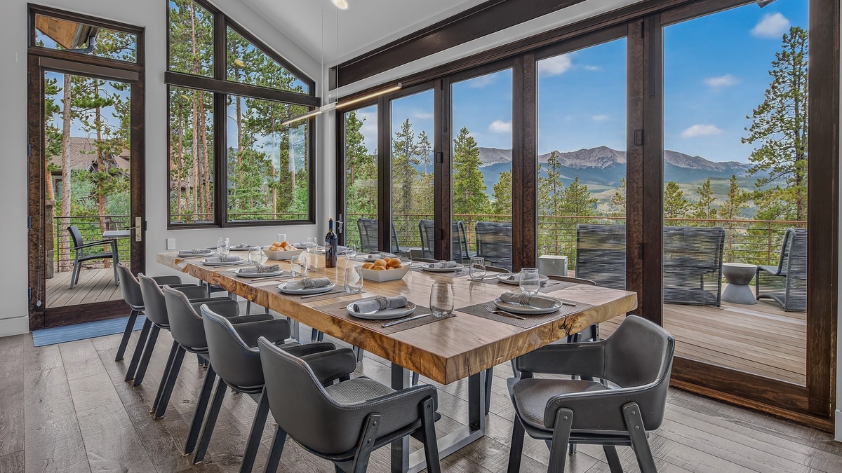 Dining Area, Main Level - Table with seating for 12 and mountain views