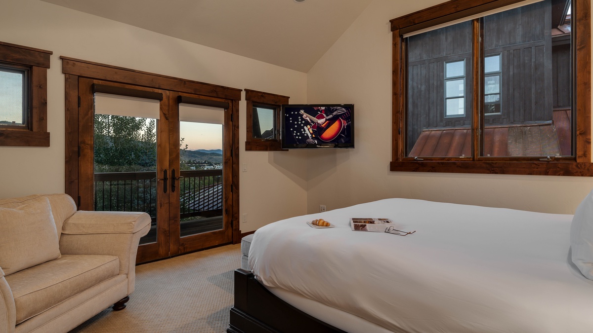 Bedroom 2, Upper Level - King suite with private deck access