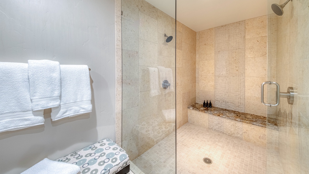 Bedroom 2, Main Level - Ensuite with walk-in dual shower head