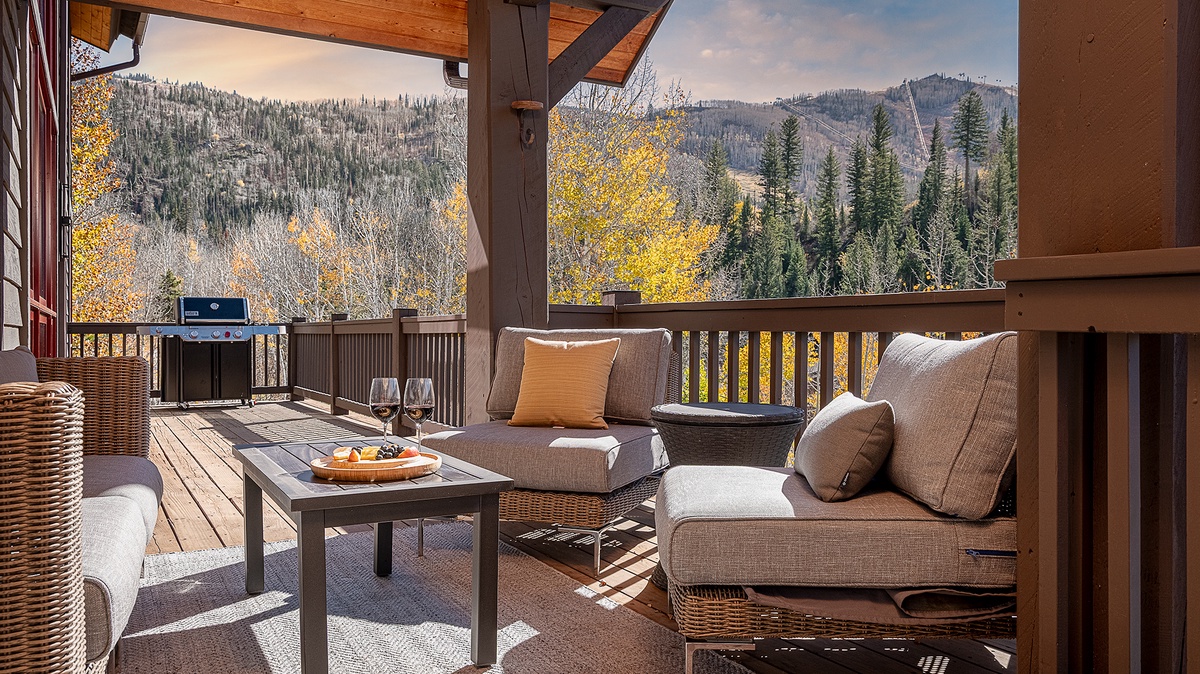 Deck, Main Level - Seating area with mountain views
