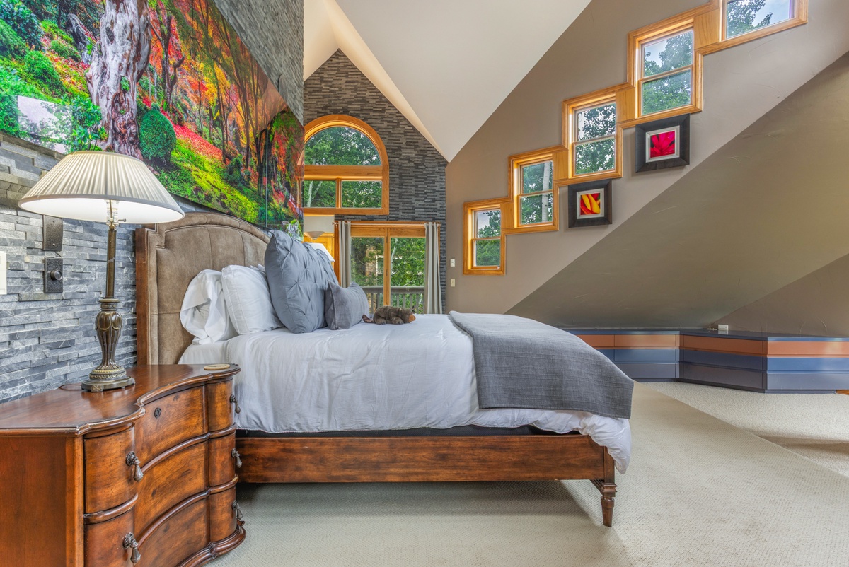 Bedroom 1, Main Level - Primary king suite (art featured has been removed)