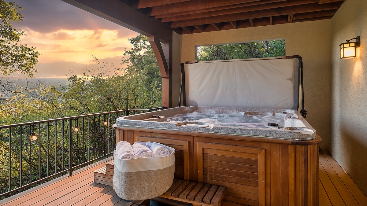 Hot Tub, Lower Level - Private hot tub with scenic views