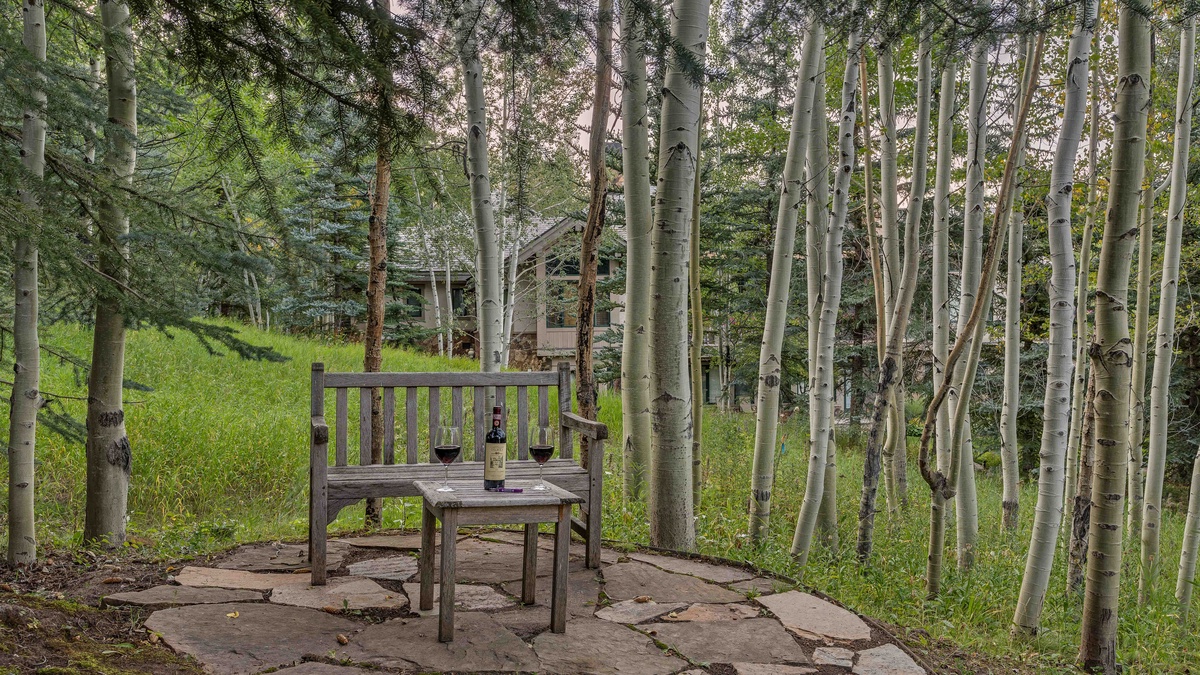 Enjoy a glass of wine on the back patio area