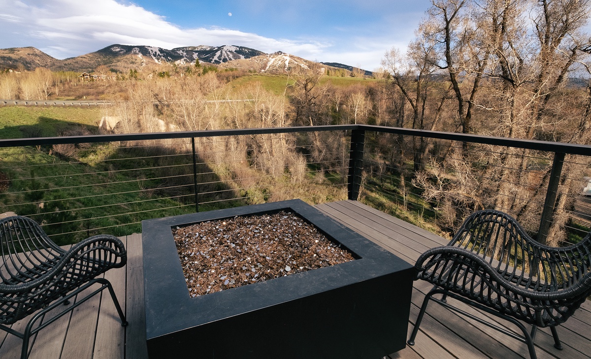 Fire pit on deck